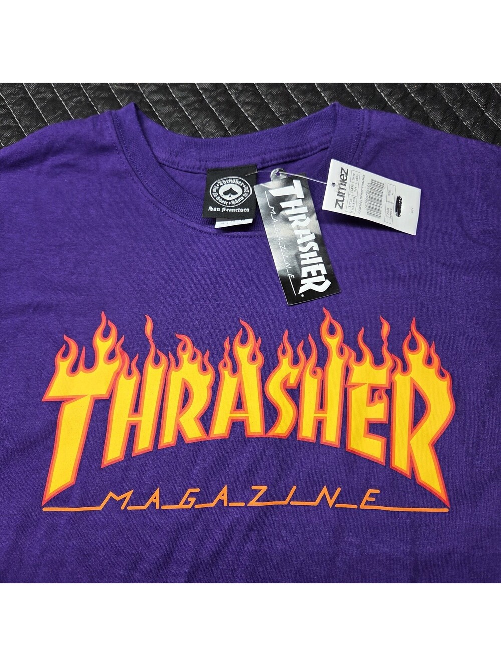 Thrasher Magazine Flame Logo T-Shirt Purple Size XL